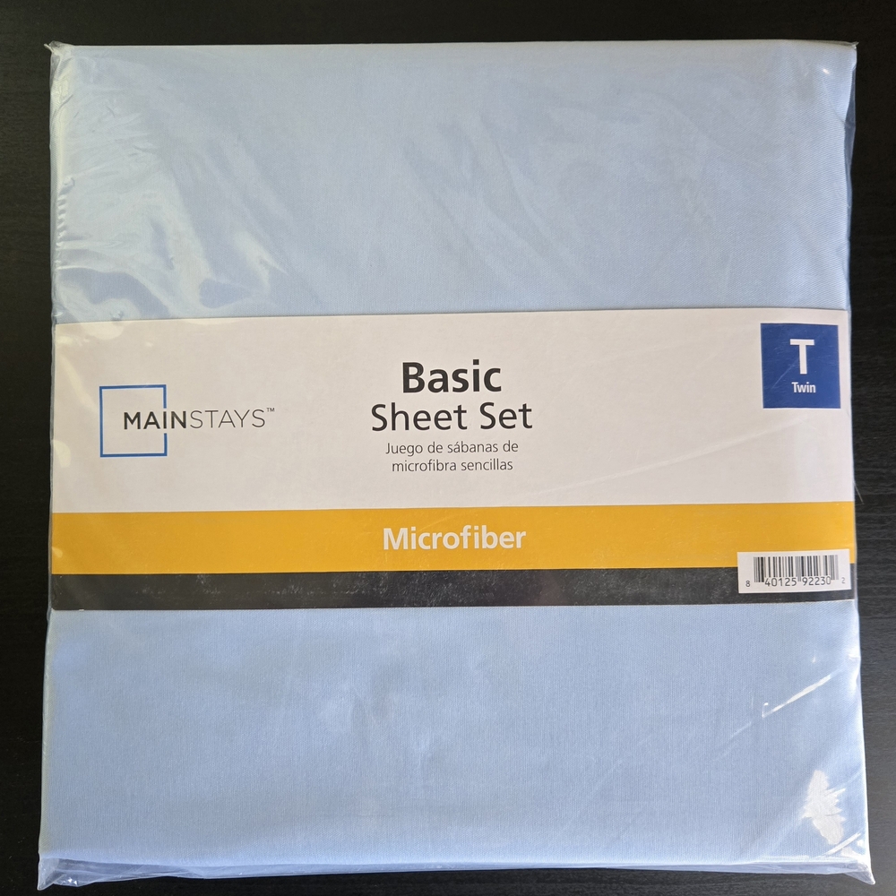Mainstays Sky Blue Microfiber Twin Sheet Set